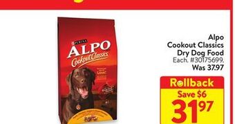 Walmart Alpo cookout classics dry dog food offer