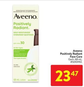 Walmart Aveeno positively radiant face care offer