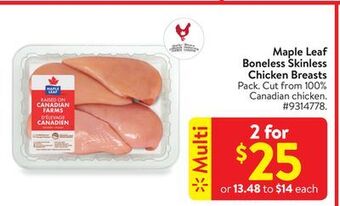 Walmart Maple leaf boneless skinless chicken breasts offer