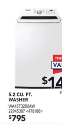 Lowe's Samsung 5.2 cu. ft. washer offer