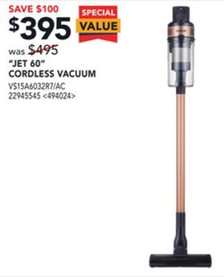 Lowe's Samsung jet 60 cordless vacuum offer