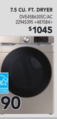 Lowe's Samsung 7.5 cu.ft. dryer offer