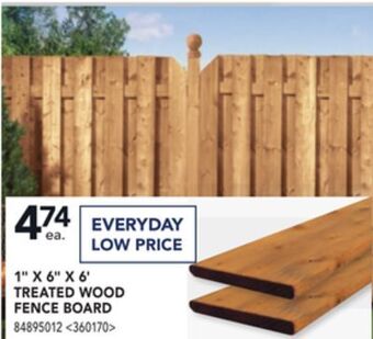 Lowe's 1 x 6 x 6' treated wood fence board offer