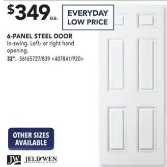 Lowe's Jeld-wen 6-panel steel door offer