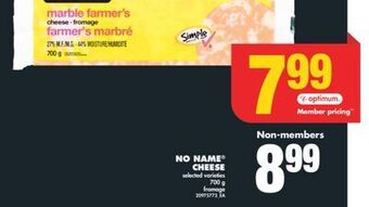 No Frills No name® cheese, 700 g offer