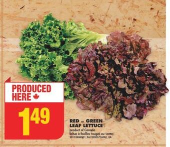 No Frills Red or green leaf lettuce offer