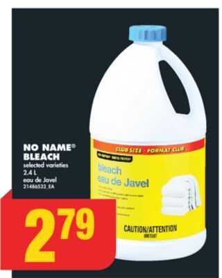 No Frills No name® bleach, 2.4 l offer