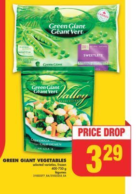 No Frills Green giant vegetables, 400-750 g offer