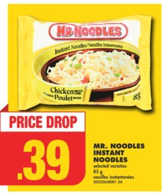 No Frills Mr. noodles instant noodles, 85 g offer