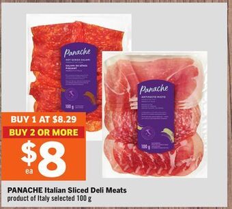 Foodland Panache italian sliced deli meats product of italy selected 100 g offer