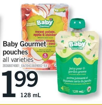 Fortinos Baby gourmet pouches offer