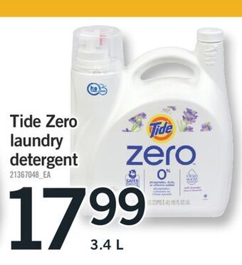 Fortinos Tide zero laundry detergent, 3.4 l offer