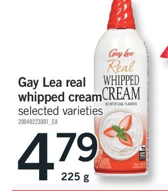 Fortinos Gay lea real whipped cream, 225 g offer