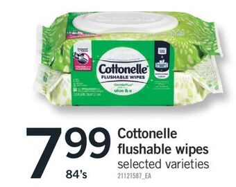 Fortinos Cottonelle flushable wipes,84's offer