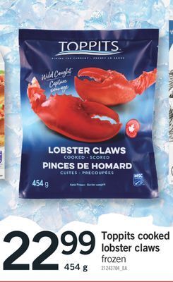 Fortinos Toppits cooked lobster claws, 454 g offer
