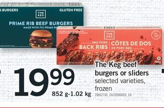 Fortinos The keg beef burgers or sliders, 852 g offer