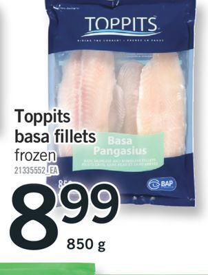 Fortinos Toppits basa fillets, 850 g offer