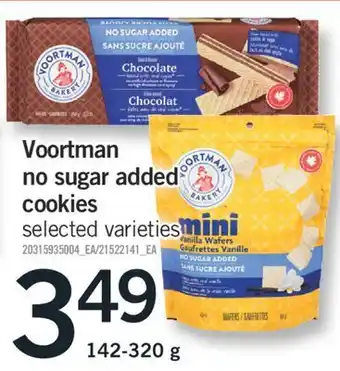 Fortinos Voortman no sugar added cookies,142-320 g offer