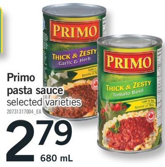 Fortinos Primo pasta sauce, 680 ml offer