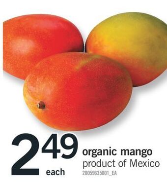 Fortinos Organic mango offer
