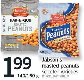 Fortinos Jabson's roasted peanuts, 140/160 g offer