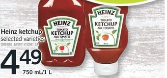 Fortinos Heinz ketchup, 750 ml/1 l offer