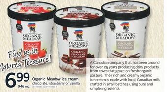 Fortinos Organic meadow ice cream, 946 ml offer
