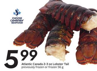 Sobeys Atlantic canada 2-3 oz lobster tail offer