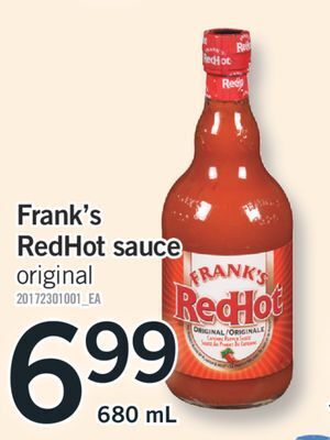 Fortinos Frank's redhot sauce, 680 ml offer
