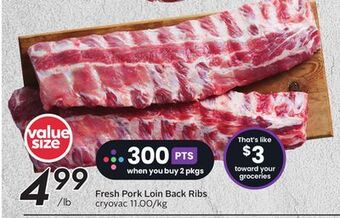 Sobeys Fresh pork loin back ribs offer