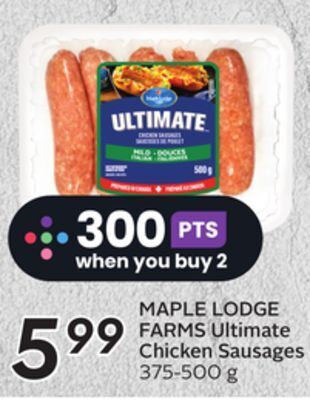 Sobeys Ultimate chicken sausages offer