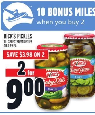 Metro Bick's pickles offer