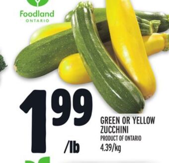 Metro Green or yellow zucchini offer