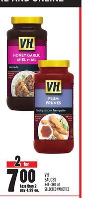 Metro Vh sauces offer