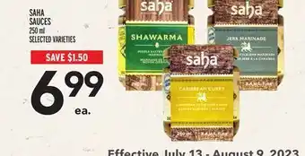 Metro Saha sauces offer