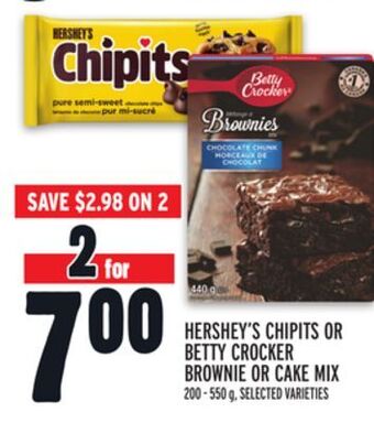 Metro Hershey's chipits or betty crocker brownie or cake mix offer