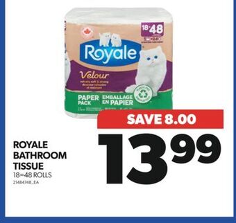 Real Canadian Superstore Royale bathroom tissue, 18=48 rolls offer