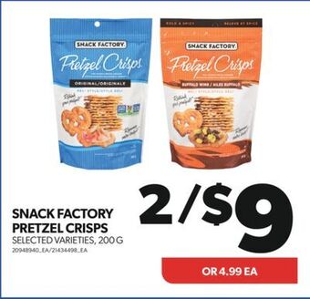 Real Canadian Superstore Snack factory pretzel crisps, 200 g offer