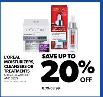 Real Canadian Superstore L'oréal moisturizers, cleansers or treatments offer