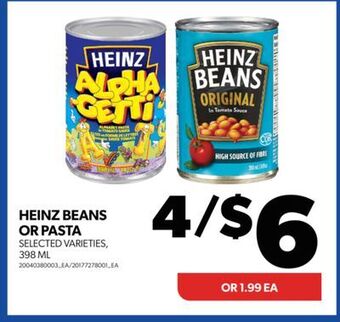 Real Canadian Superstore Heinz beans or pasta, 398 ml offer