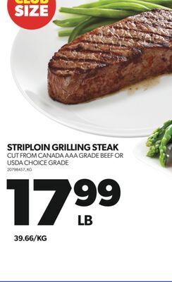 Real Canadian Superstore Striploin grilling steak offer