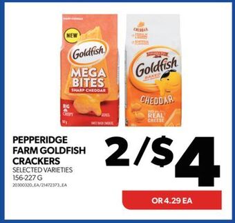 Real Canadian Superstore Pepperidge farm goldfish crackers, 156-227 g offer