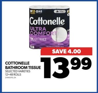 Real Canadian Superstore Cottonelle bathroom tissue, 12=48 rolls offer