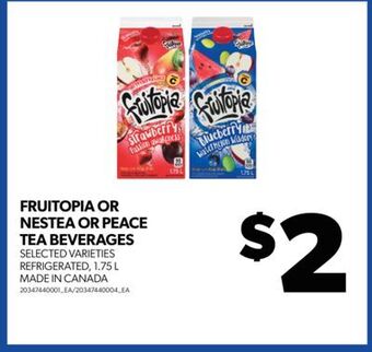 Real Canadian Superstore Fruitopia or nestea or peace tea beverages, 1.75 l offer