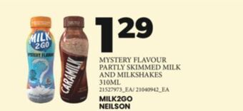 Real Canadian Superstore Mystery flavour partly skimmed milk and milkshakes, 310ml offer