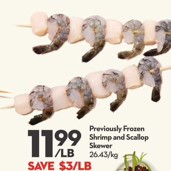 Longo's Previously frozen shrimp and scallop skewer offer