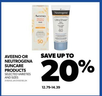 Real Canadian Superstore Aveeno or neutrogena suncare products offer