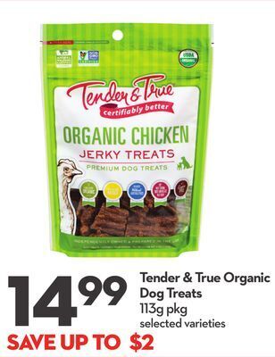 Longo's Tender & true organic dog treats offer