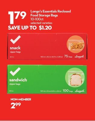 Longo's Longo's essentials reclosed food storage bags offer