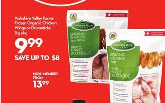 Longo's Yorkshire valley farms frozen organic chicken wings or drumsticks offer